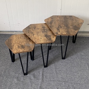 客厅3套小堆叠嵌套六角边桌 - Product Image 2