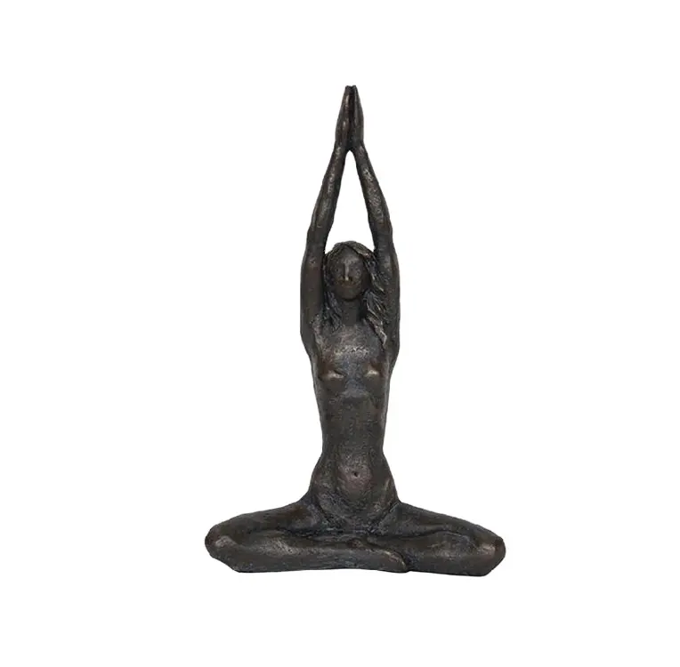 Fabriek Directe Verkoop Hars Ambachtelijke Geschenk Decoratieve Sculptuur Handgesneden Marmeren Danseres Yoga Vrouw Standbeeld