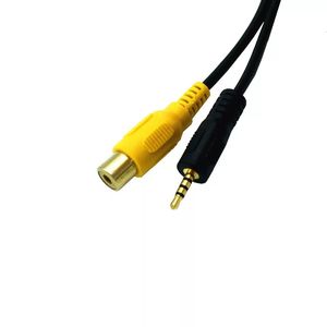 镀金AV-in Aux 2.5毫米TRRS公插头到RCA母音频适配器转换器线0.3m，用于GPS平板电脑行车记录仪DVR备用C - Product Image 6
