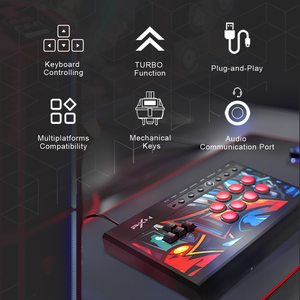 XBOX、PS4、PC、SWITCH用のPXNX8オールボタンミックスボックススタイルアーケードファイトスティックコントローラー - Product Image 2