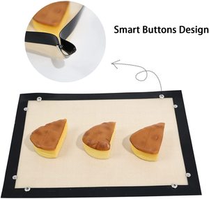 16.5&quot; X 11.6&quot; <strong>No</strong> Leak Silicone Pad Corners Clip up Equipped with Buttons <strong>Baking</strong> Mat, Food Mat, Oven <strong>Baking</strong> Pan <strong>Easy</strong> to Clean - Product Image 2
