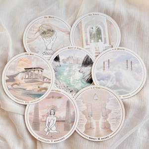 Pink Gold Foiled Positive Positive Affirmations Tarot Card Oracle Affirmation Round Tarot Cards