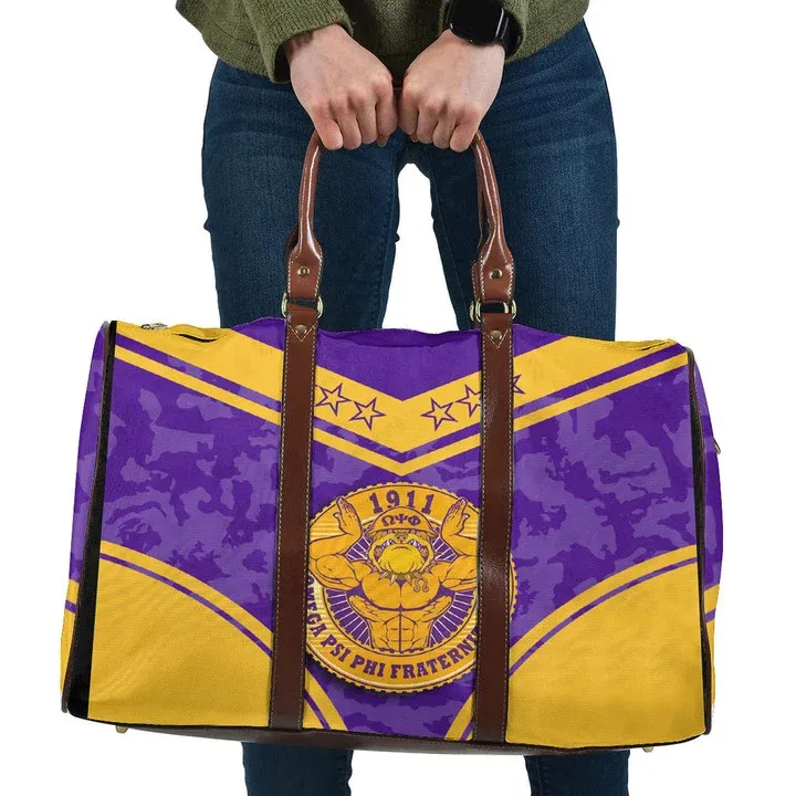 Diskon besar tas penyimpanan popok perjalanan portabel tas ibu Omega Psi Phi Bulldog bergaya cetak kustom tas perjalanan untuk wanita