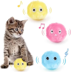 2025 luxe classique interactif balle intelligent cataire formation jouet en peluche électrique chaton couinement sonnant produit pour animaux de compagnie - Product Image 1
