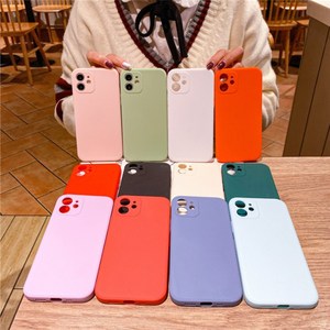 Yeni düz kenar Apple 12 cep telefonu kılıfı koruyucu kapak buzlu silikon TPU düz renk yumuşak kabuk Iphone - Product Image 2