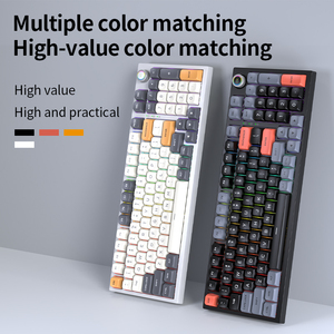 Keycap PBT multicolore in stile retrò controllato da Software con tastiera cablato AK98 Design Hot Swap con doppio sistema WiN/MAC - Product Image 2