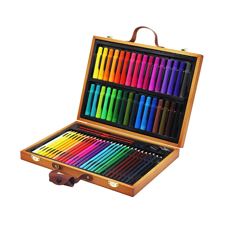 Привлекательная цена, новый тип, деревянная коробка, набор художественных карандашей, наборы для рисования для детей