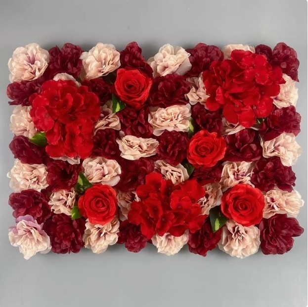 Colore rosso vino loto + foglie - 40x60 cm