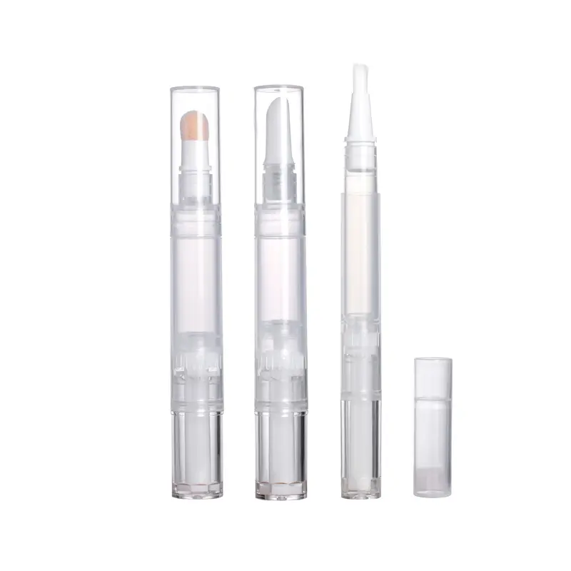 2Ml 3Ml 4Ml 5Ml Rõ Ràng Lip Gloss Ống Nail Art Trang Điểm Container Rỗng Twist Cuticle Bút Dầu Với Bàn Chải