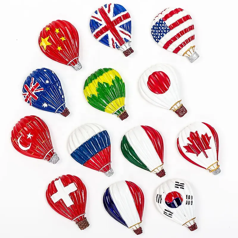 Magnet kulkas bendera negara barang balon udara panas souvenir Dekorasi Rumah