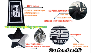 ผ้าขนหนูออกแบบเองฟรี ผ้าขนหนูกีฬาผ้าฝ้ายแท้ 100% พร้อมห่วงหนาแน่น ผ้าขนหนูยิมแรลลี่นุ่มพิเศษและดูดซับได้ - Product Image 4
