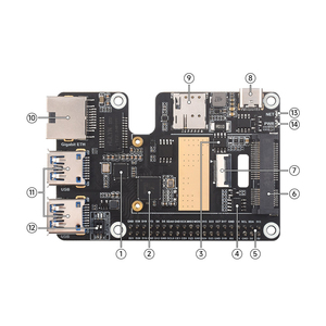 Cappello 3.2 PCIe M.2 4G/5G USB Raspberry Pi 5 ad alta velocità SIMCom/Quectel 4G/5G GNSS moduli compatibili cappello lampone Pi 5