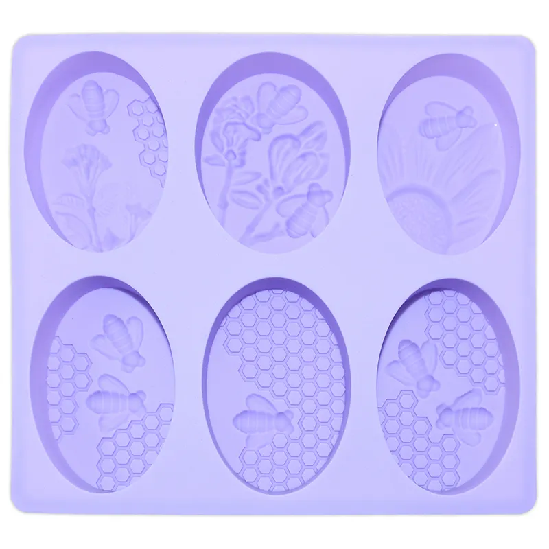 Moldes de sabonete caseiro sem bpa, de silicone, 6 cavidades, para fazer sabonete, fácil liberação, moldes de silicone 3d