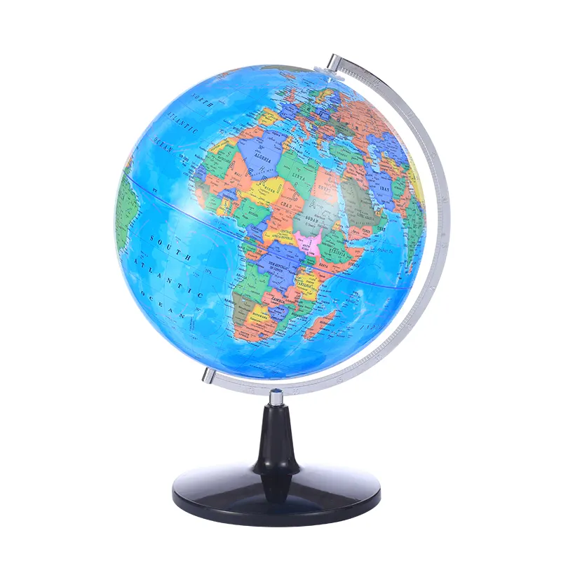 Globos giratorios de escritorio clásicos, enseñanza geométrica, mapa del mundo interactivo, globo plástico