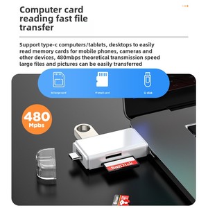 Lettore di schede USB di tipo C sei in uno ad alta velocità adattatore di memoria per telefono cellulare multifunzione esterno per schede SD TF - Product Image 3