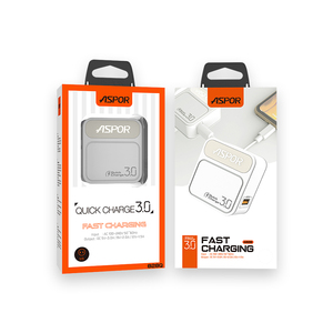 Aspor อุปกรณ์ชาร์จเร็ว18W QC3.0ในบ้านพร้อมสายสำหรับโทรศัพท์มือถือ - Product Image 4