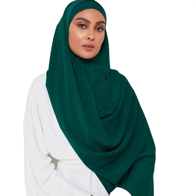 Top Fashion Good Fabric Logo personalizzato Medina Silk Chiffon Hijab per donne musulmane islamiche scialle quotidiano Pashmina