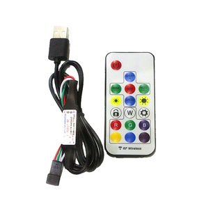 USB Пиксельная Светодиодная лента с пультом дистанционного управления, 5 в постоянного тока, 3 клавиши, RF, 14 клавиш, 17 клавиш, 21 клавиш, контроллер для WS2812B, SK6812 пиксельных полноцветных лент - Product Image 1