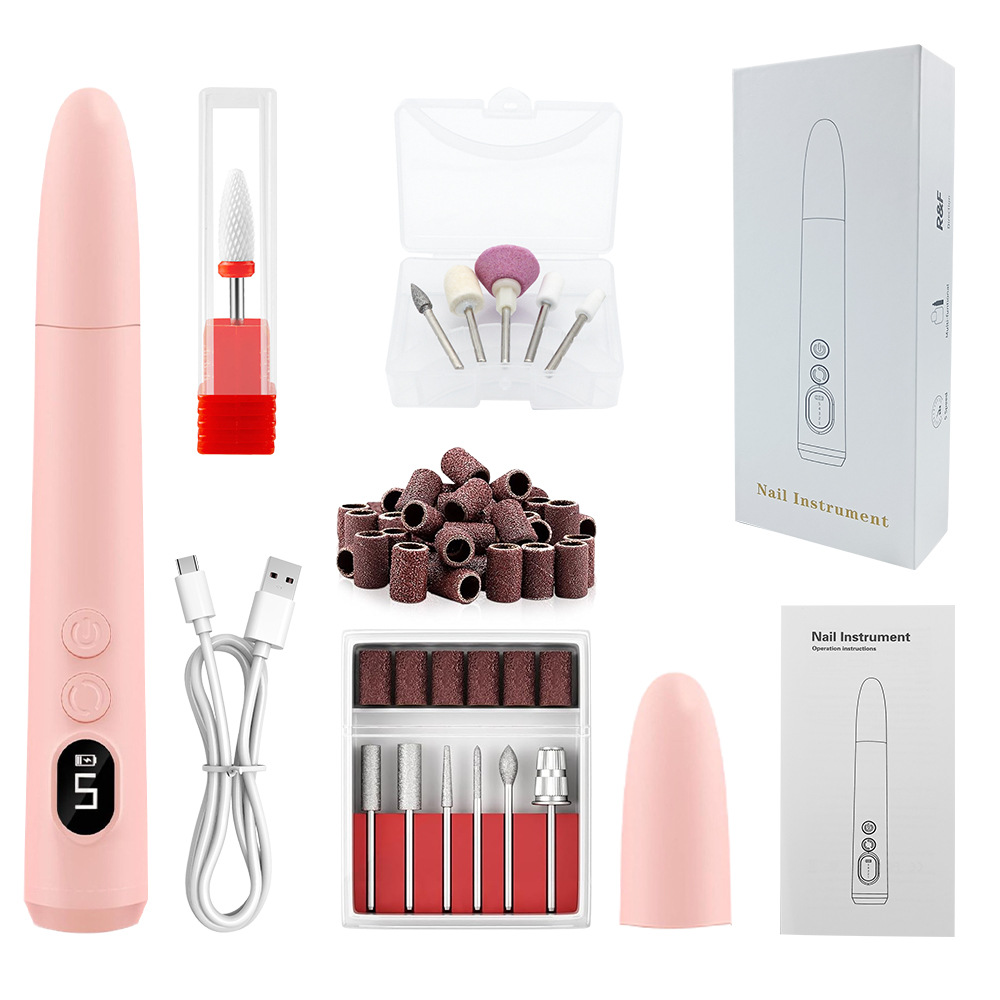 Version en plastique rose-12 têtes de meulage-36 anneaux de ponçage