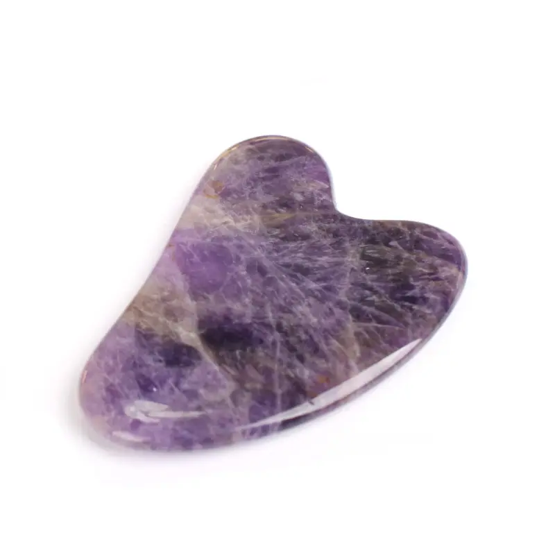 100% натуральный массажный камень гуаша Ша из аметиста сердца