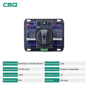 CSQ yeni 220V 400V AC 63A 2P 3P 4P tek faz <span class=keywords><strong>ATS</strong></span> çift güç otomatik transfer anahtarı - Product Image 5