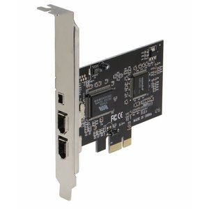 デスクトップPCおよびDV接続用のPCIExpress (1X) から外部IEEE1394アダプターコントローラー (2x6ピン1x4ピン)