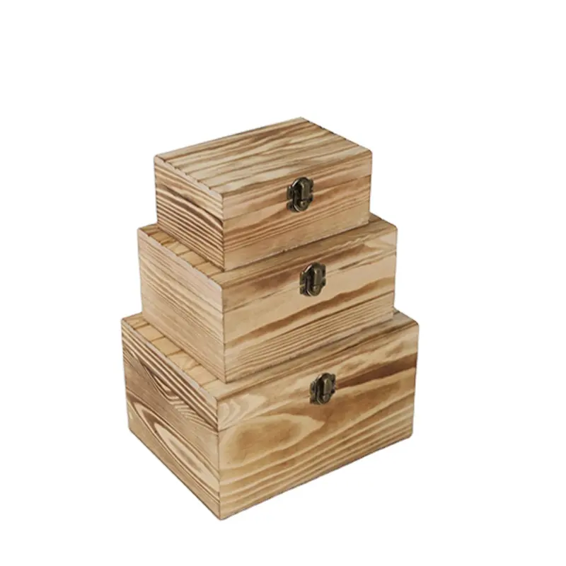 Cajas de madera pequeñas hechas a mano personalizadas con grabado y barnizado Material de madera de alta calidad cajas de madera personalizadas