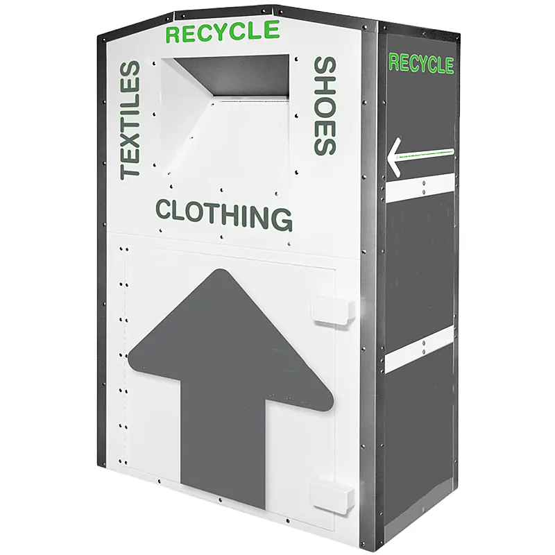 Caixa exterior durável impermeável da doação do metal velha roupa sapatas livros reciclando o escaninho grande doação da roupa recicla o escaninho