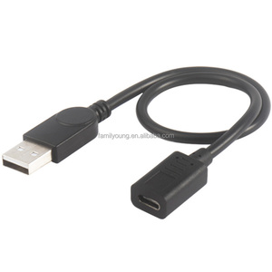 สาย2.0 USB ตัวผู้เป็นตัวเมียชนิด C สายอะแดปเตอร์ USB ไปยัง USB C สำหรับพีซีมือถือแท็บเล็ตสายชาร์จข้อมูล25ซม. - Product Image 1