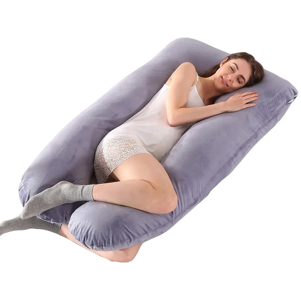 Cuscino completo del corpo del cuscino di gravidanza comodo a forma di U ergonomico all'ingrosso, cuscino di maternità per le donne incinte