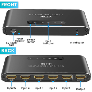 <strong>hdmi</strong> 2.1 5 in 1 Out <strong>Switch</strong> with 5 Walt Adopter 4k <strong>hdmi</strong> Splitter Cable Multi <strong>Switch</strong> Switcher Hub <strong>hdmi</strong> <strong>Switch</strong> Splitter 5 in 1