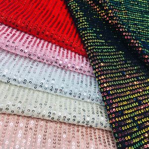 Precio de fábrica raya en existencias malla lentejuelas bordado tul encaje red telas estiramiento liso rayas lentejuelas encaje telas para vestido - Product Image 5