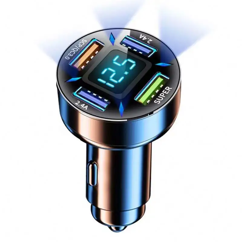 Mini 5V 3.1A Fast Charging ABS 4 Usb Car Charger 4 Usb Ports Adapter For Iphone & Android Mobile Phone Tablet MP3 GPS