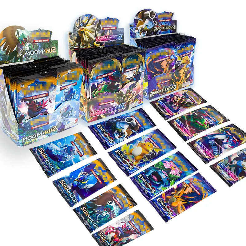 Ahtem 360 Stks/doos Engels Frans Spaans Spelen Spelletjes Pokemoned Kaarten Pokemen Kaarten Booster Box Pokemoned Kaarten