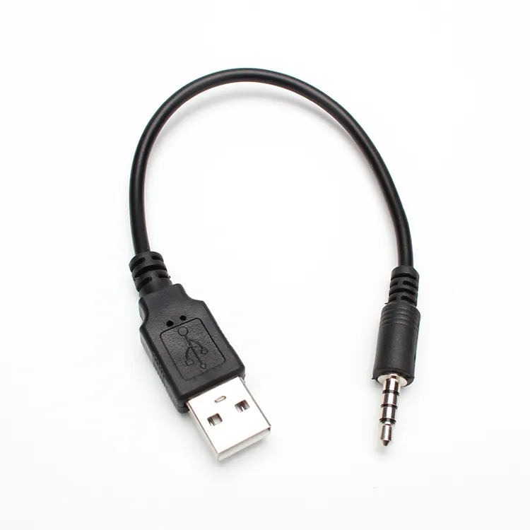 สาย USB ตัวผู้ไปยัง AUX 4ขั้ว3.5มม. ตัวที่ชาร์จ MP3แบบ BT ติดตั้งในรถยนต์