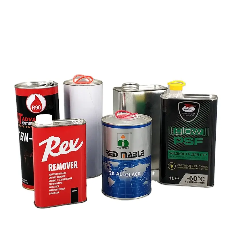 1 Litre Tin Cans Metal Tin Can Container Custom Wholesale Square Tin Cans for Engine Oil Factory Direct Sales
