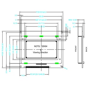 Driver schermo lcd stn 20 pin 128x64 st7565 modulo display parallelo 12864 cog a 8 bit - Product Image 3