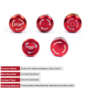HUSA 2025金属製Eストッププッシュボタンスイッチ16mm 19mm 22mm 25mm 30mm緊急停止プッシュボタンスイッチIP65ラッチ