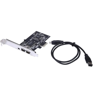 Firewireカード、ロープロファイルブラケットとケーブルを備えたWindows10用PCIe Firewire 800アダプター、3ポート (2x6ピン1x4ピン) IEEE 1394 - Product Image 1