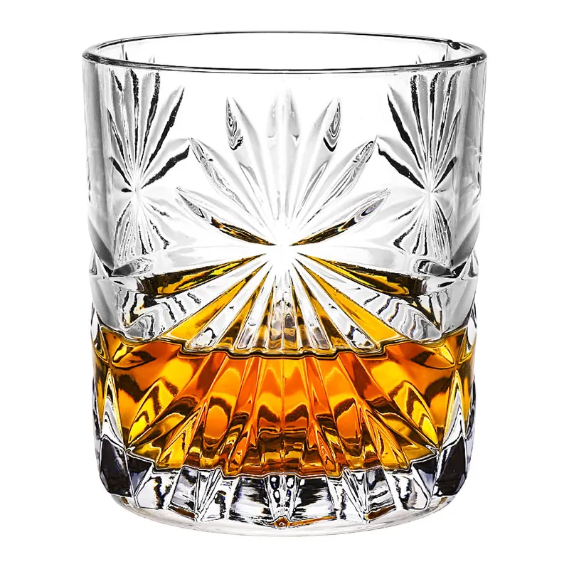 300ml 330ml lusso elegante goffratura addensato Pasabahce bicchiere da vino in cristallo personalizzato bicchiere da Whisky Spirit Shot
