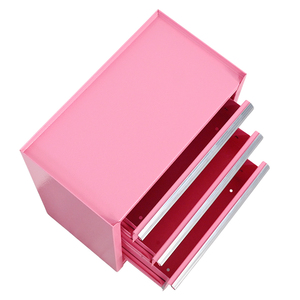 茂荣3抽屉小工具箱厂家直供彩妆用金属粉色工具箱 - Product Image 4