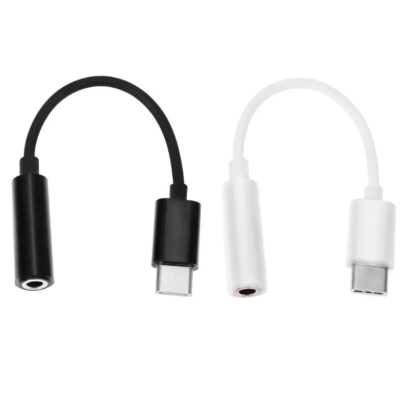 Nhà Máy Bán Buôn Đen Trắng Chip Dac USB-C Để 3.5Mm Âm Thanh Jack AUX Headphone Adapter Chuyển Đổi Loại C Jack Tai Nghe Cáp