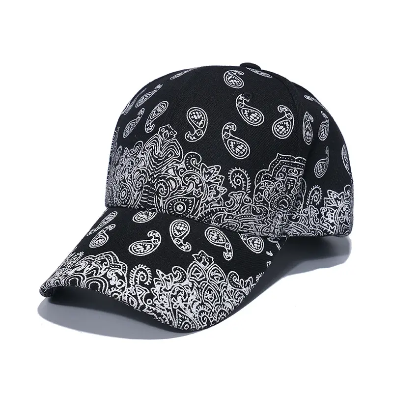 HZM-50076 berretto da baseball da uomo e da donna cappelli cappello hip hop in bianco e nero anacardi flower bend street dance berretto da baseball unisex