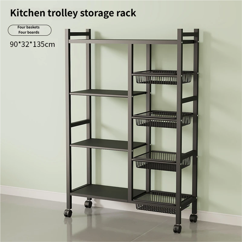 Black-4 baskets 4 boards-90*32*135cm