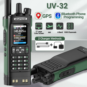 BAOFENG UV-32 GPS Walkie Talkie 10W APP di riduzione del rumore programmazione Air Band 1000CH a lungo raggio radioamatore caccia sci - Product Image 1