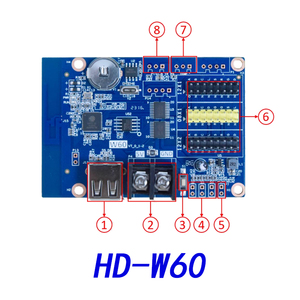 HD-W60 Новый Wi-Fi светодиодный дисплей управления картой один двухцветный мобильный телефон без проводов отправляет контент для светодиодного контроллера - Product Image 2