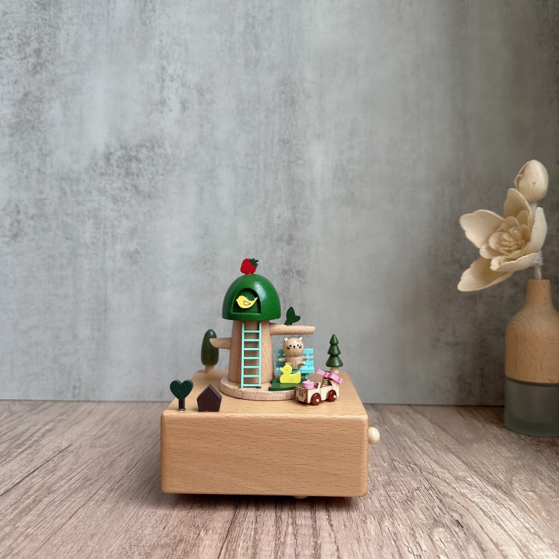 Brown - HY031602 Cat wooden music box