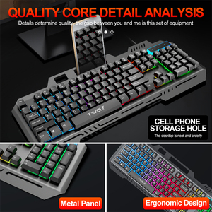2024 New Arrival RGB LED Backlit <strong>Keyboard</strong> <strong>Mouse</strong> Combo 104 Key Wired Desktop Gaming PC <strong>Computer</strong> USB Interface Metal Office <strong>Use</strong>