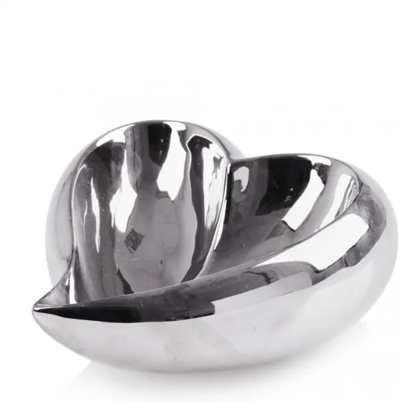 Metal Bowl Heart Shape Silver Glossy Polished 2024 Trendy Design Aluminum Food Server Bowl Indian Caterers and Canteens