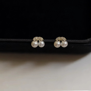 S925 Sterling Silver Pearl Cherry <strong>Implication</strong> Earrings Women's Fashion Design Jewelry Jewelry - Product Image 4